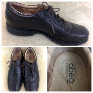 abeo Mens 10.5 N Narrow Landry Brown Leather Walking Bicycle-toe lace-up Oxfords